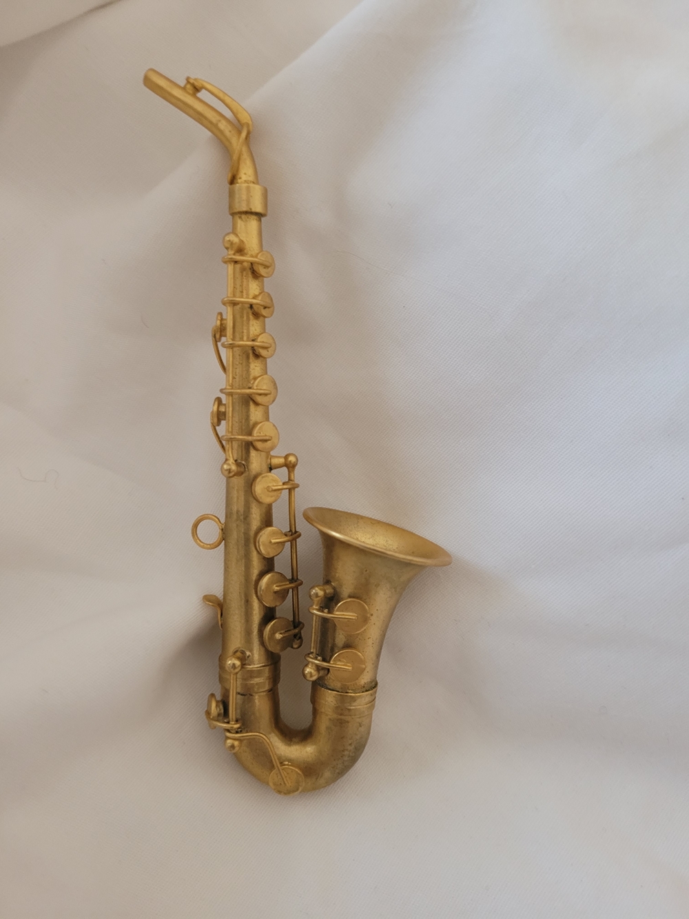 Vintage 5” Metal Miniature Saxophone Musical Ornament
